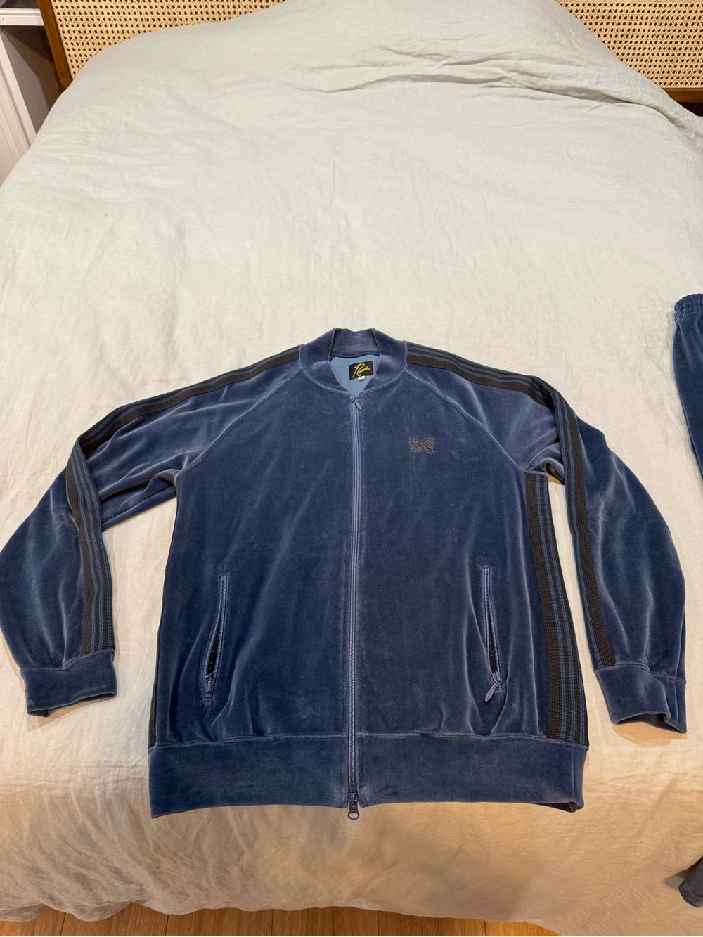 Needles Navy Velvet Track Jacket VERY RARE MADE IN JAPAN